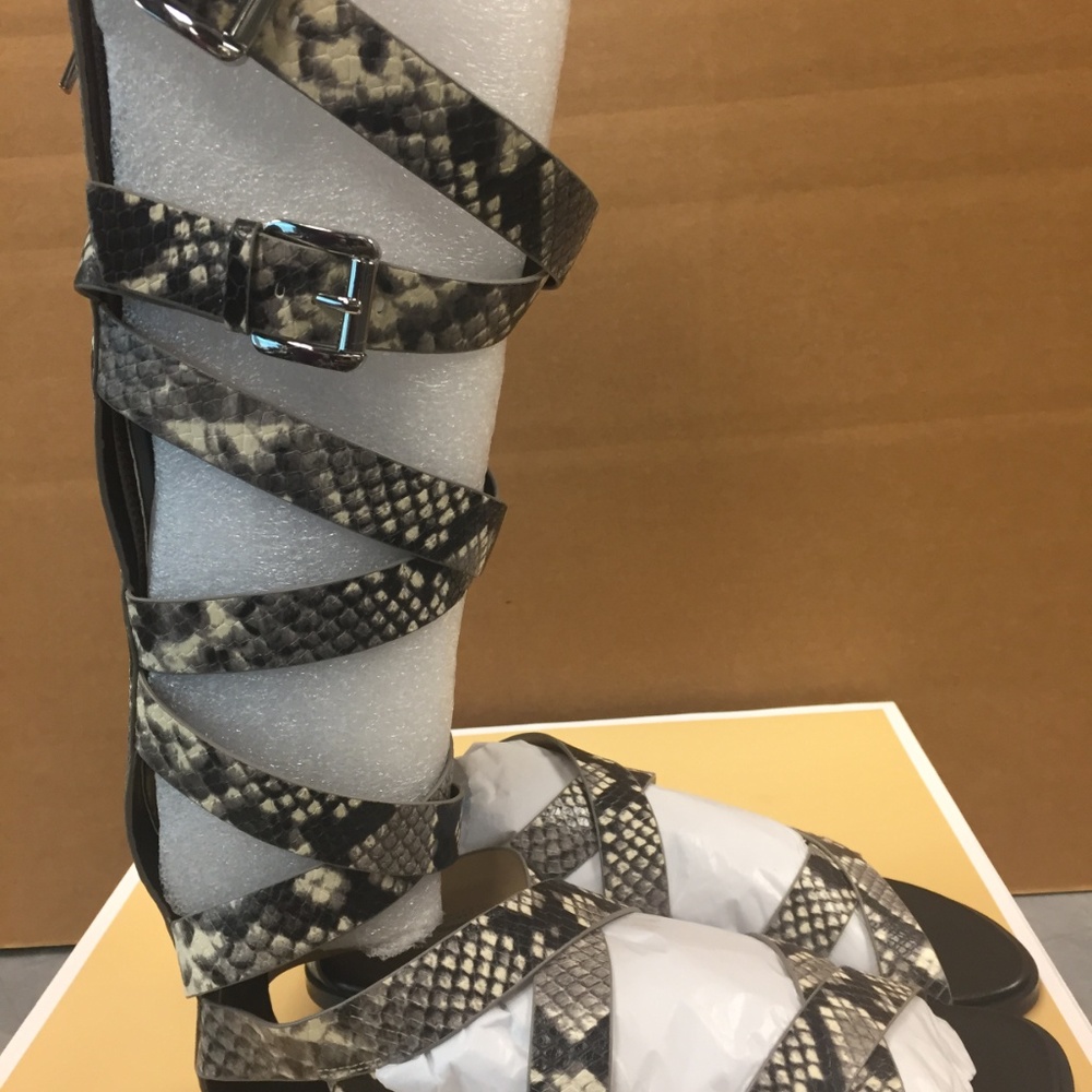 Michael Kors Darby Snakeskin Leather Gladiator San - Picture 5 of 7